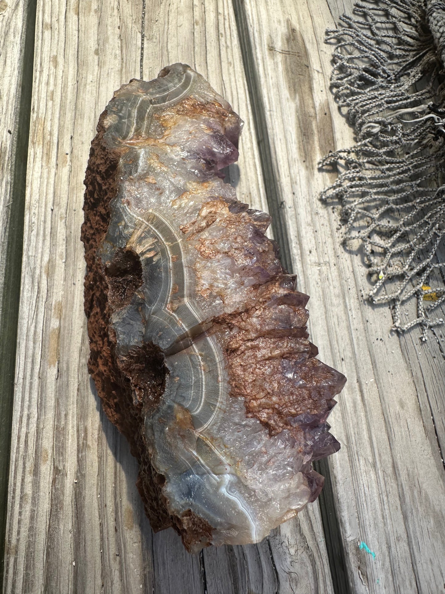 Natural Amethyst Cluster Crystal Specimen-Raw Purple Quartz Geode  (9x3.4x3.8)