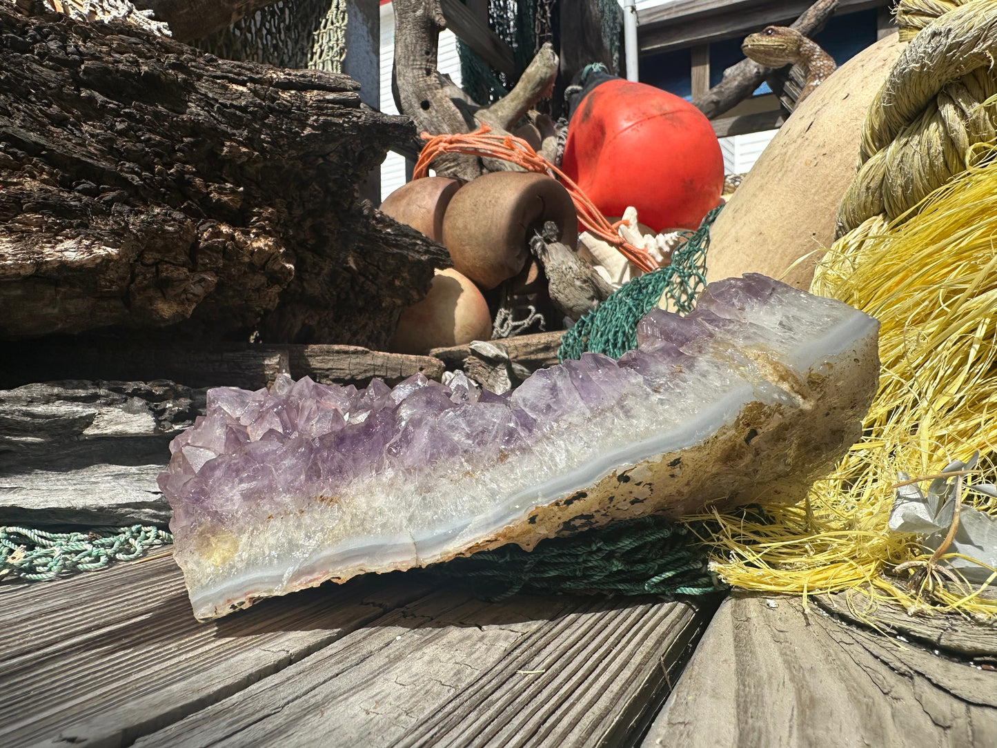Natural Amethyst Cluster Crystal Specimen-Raw Purple Quartz Geode  (7.9x4.7x2.3)