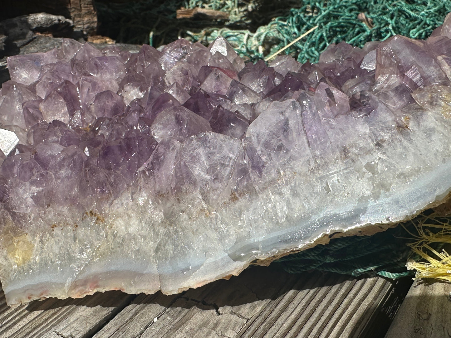 Natural Amethyst Cluster Crystal Specimen-Raw Purple Quartz Geode  (7.9x4.7x2.3)