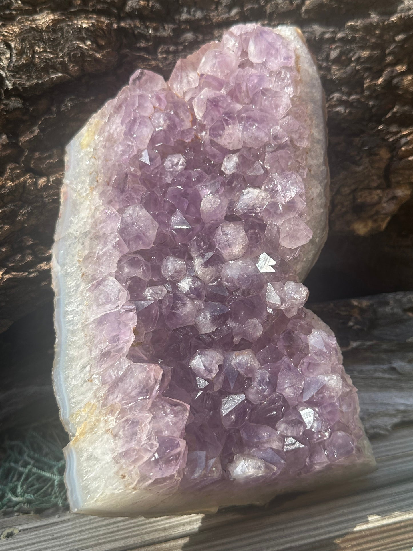 Natural Amethyst Cluster Crystal Specimen-Raw Purple Quartz Geode  (7.9x4.7x2.3)