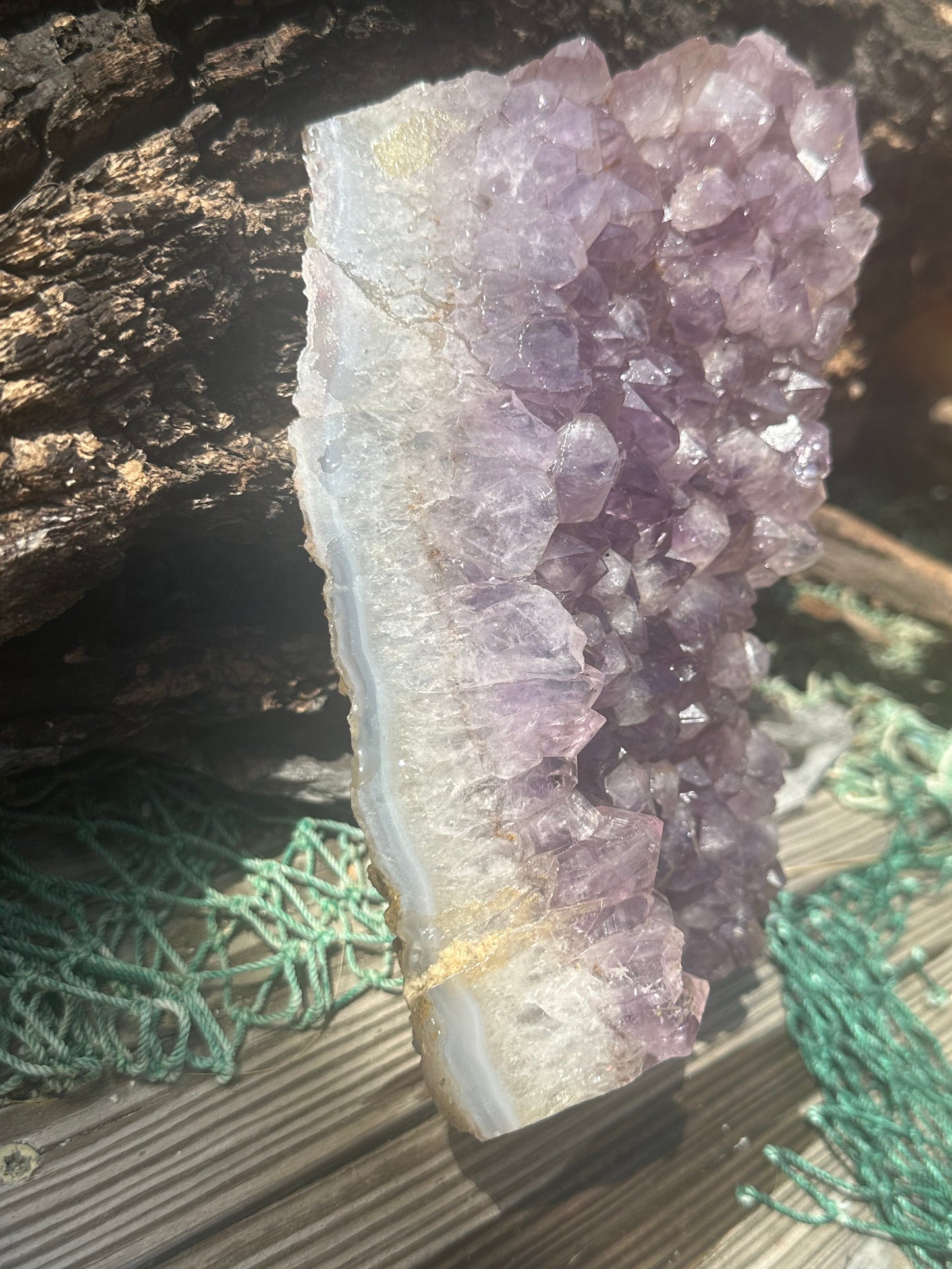 Natural Amethyst Cluster Crystal Specimen-Raw Purple Quartz Geode  (7.9x4.7x2.3)
