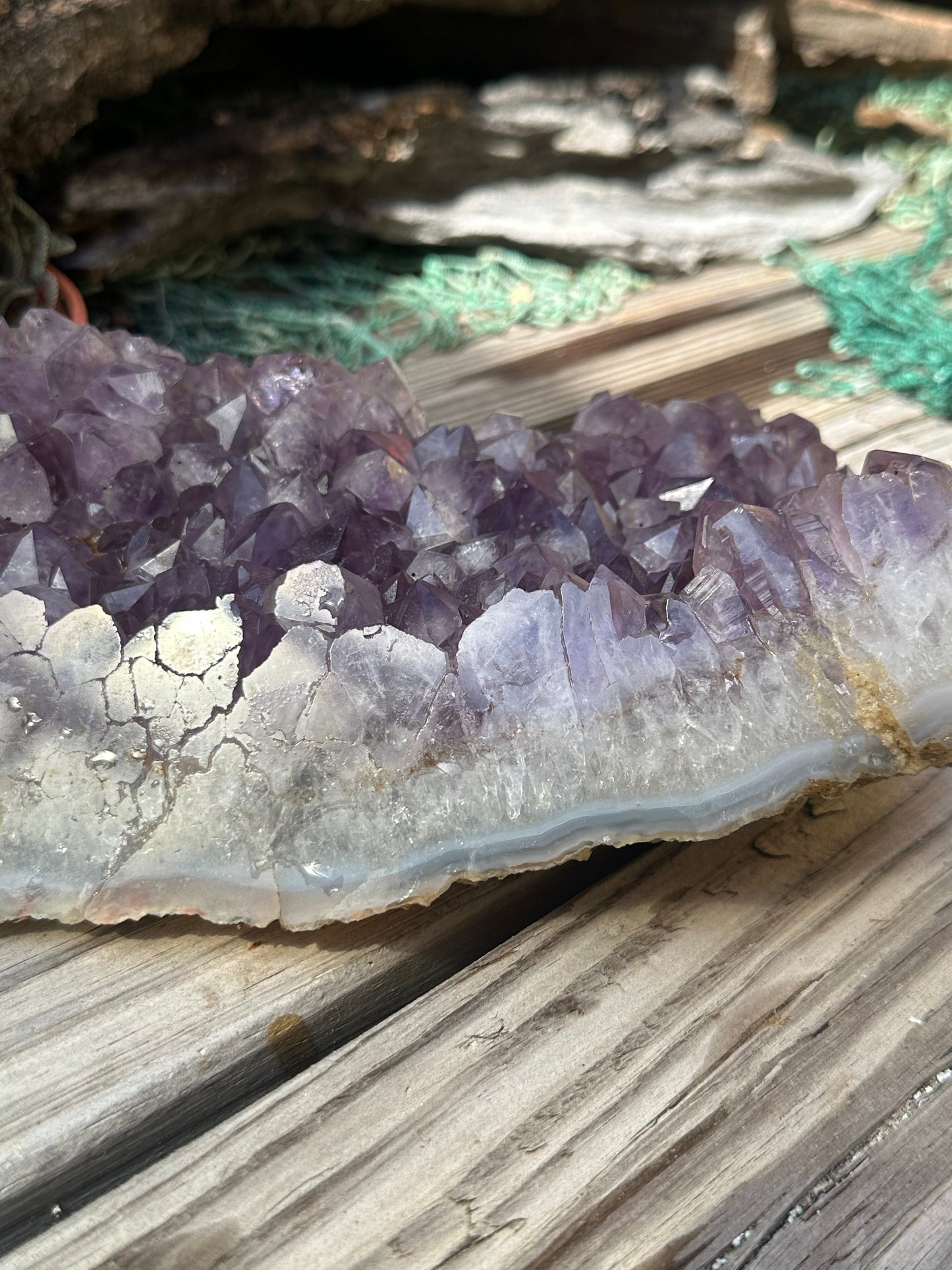 Natural Amethyst Cluster Crystal Specimen-Raw Purple Quartz Geode  (7.9x4.7x2.3)