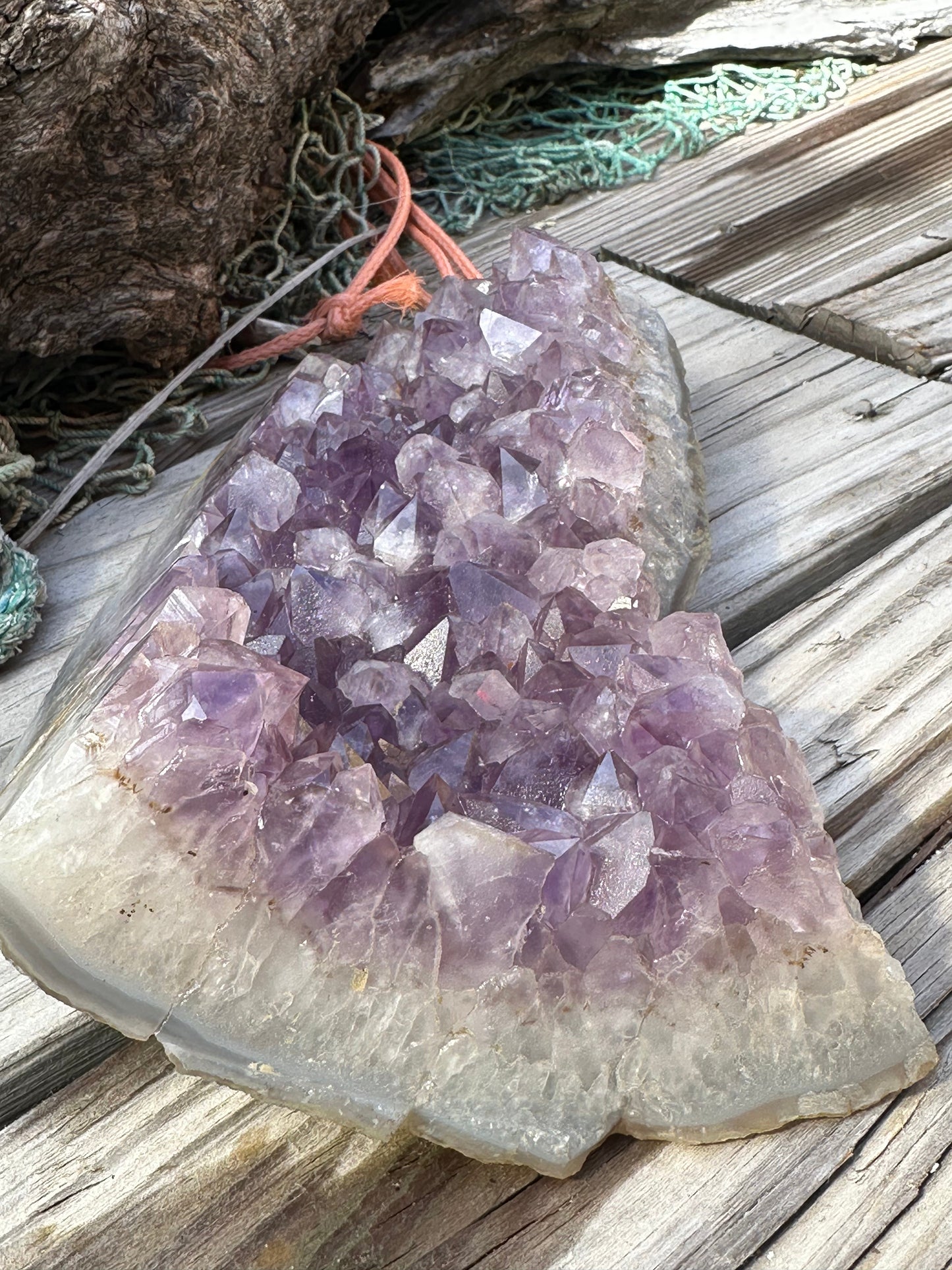 Natural Amethyst Cluster Crystal Specimen-Raw Purple Quartz Geode  (7.9x4.7x2.3)