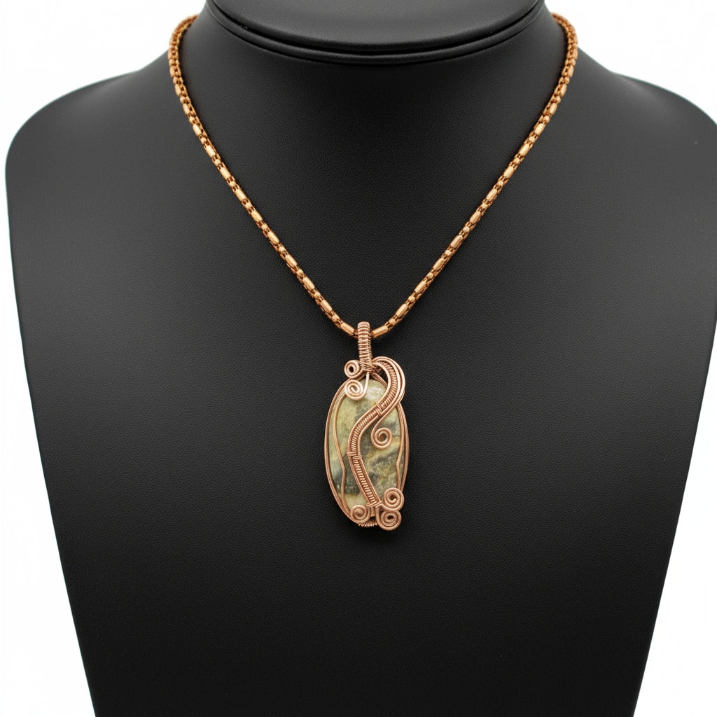 Custom iamevibez Wire Wrapped Petrified Wood Necklace