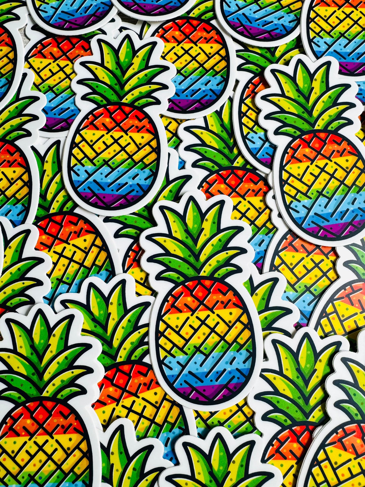 Bespattered Facade Rainbow Pineapple Sticker