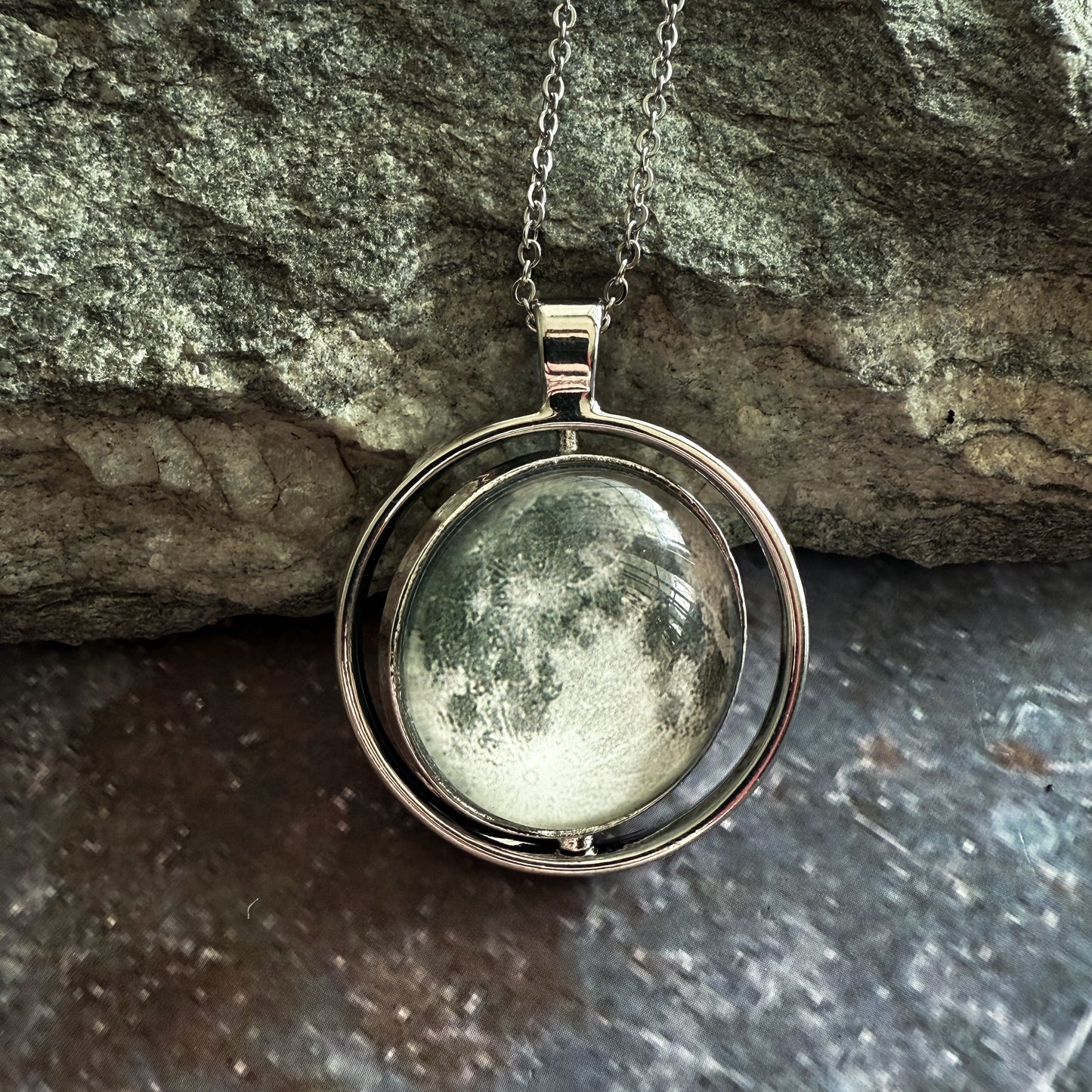 Full Moon Double Sided Fidget Necklace