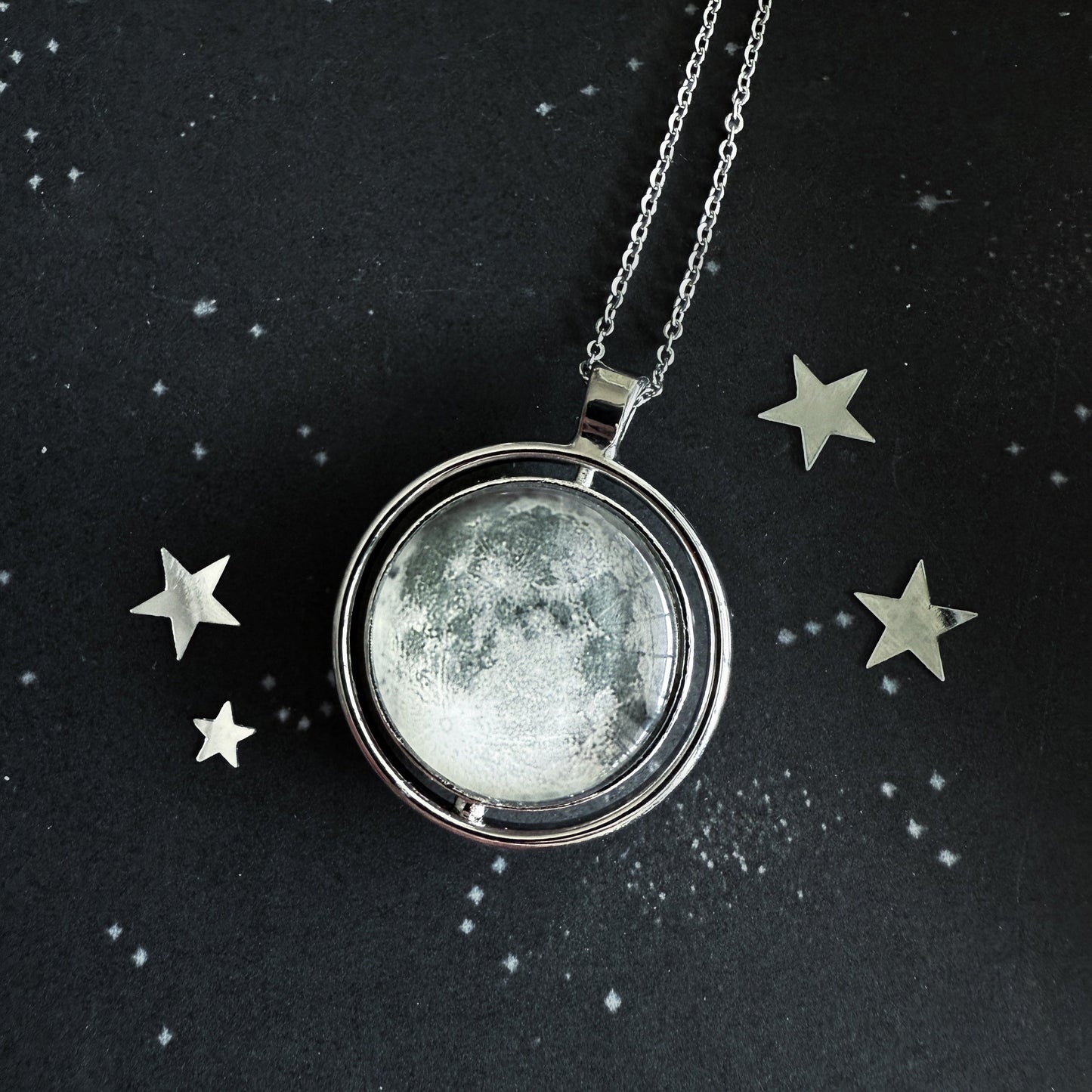 Full Moon Double Sided Fidget Necklace