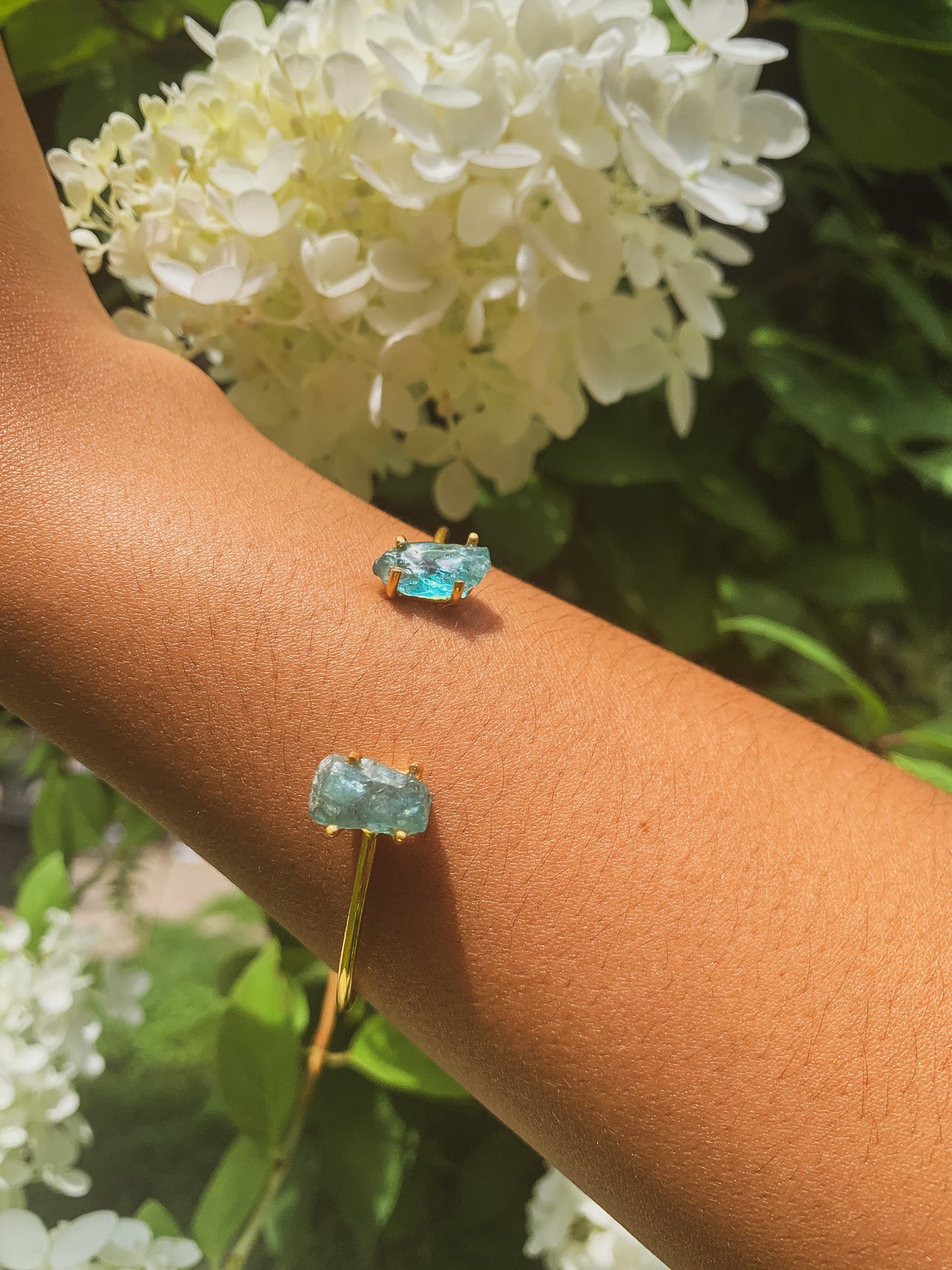 Apatite Gold Cuff Bracelet