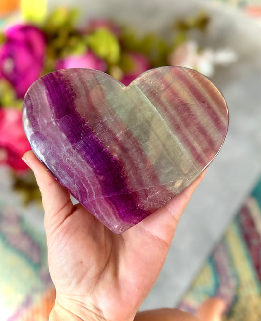 Huge CANDY Fluorite Hearts