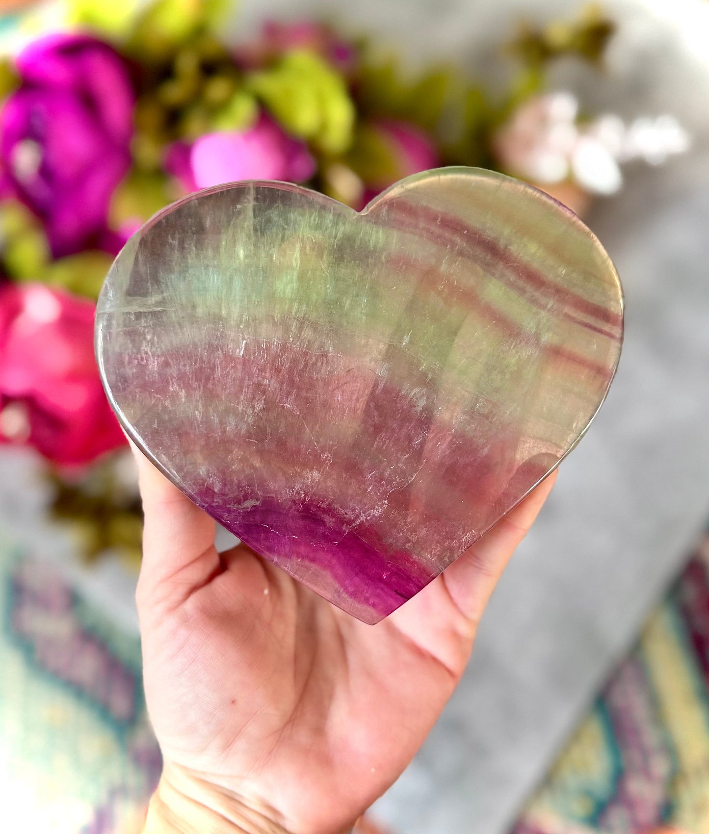 Huge CANDY Fluorite Hearts