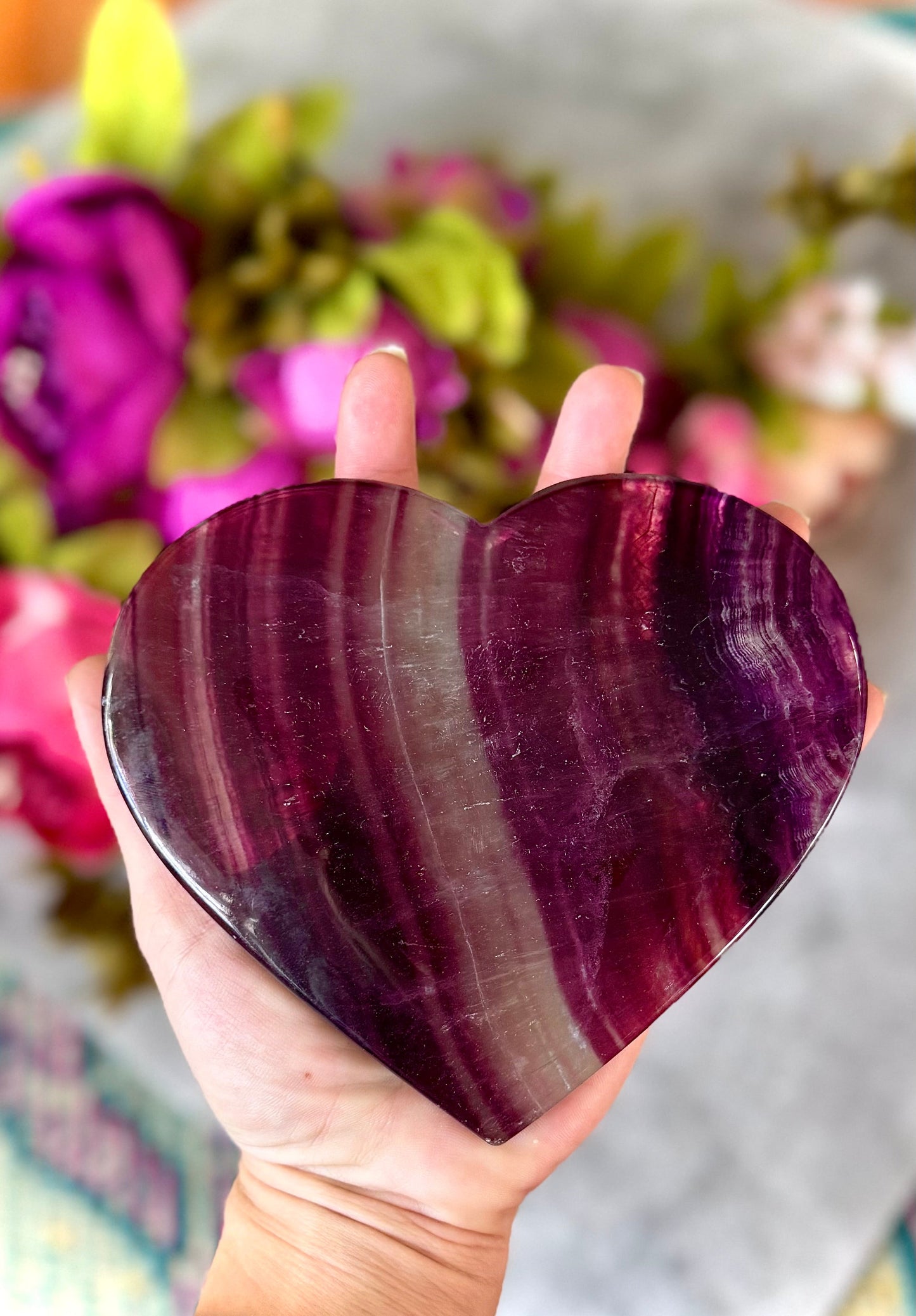 Huge CANDY Fluorite Hearts