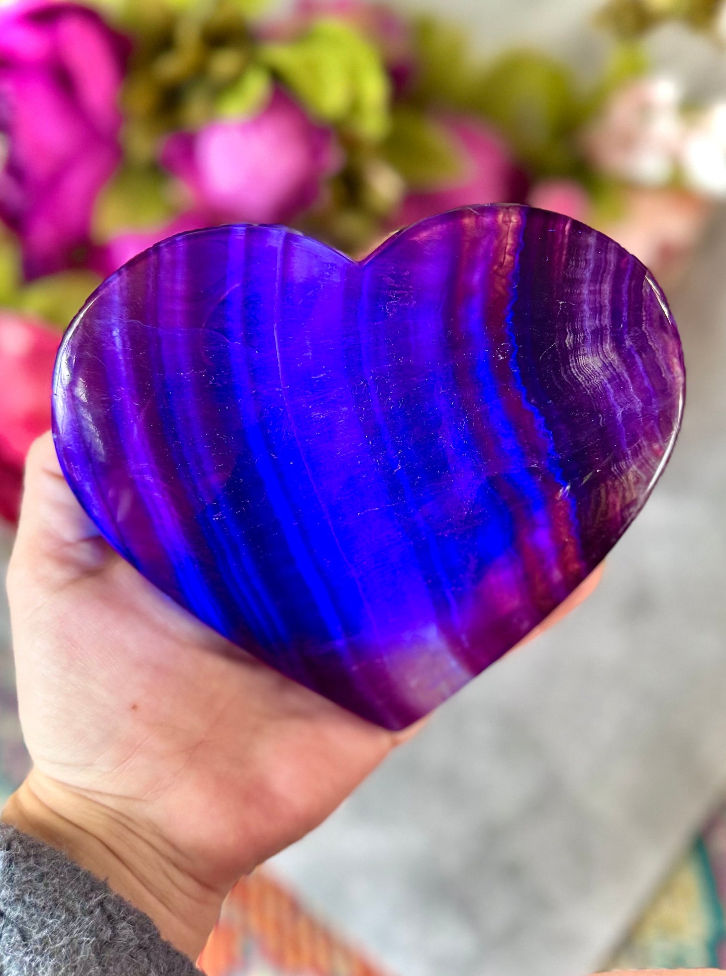 Huge CANDY Fluorite Hearts