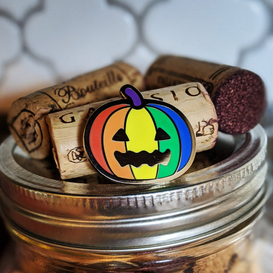 Queer-o-Lantern Pin – LGBTQIA+ Pride Halloween Accessory
