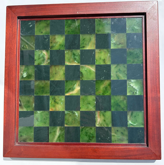 Nephrite Jade Chess Board – Siberian & Chinese Jade, 18.75" Square