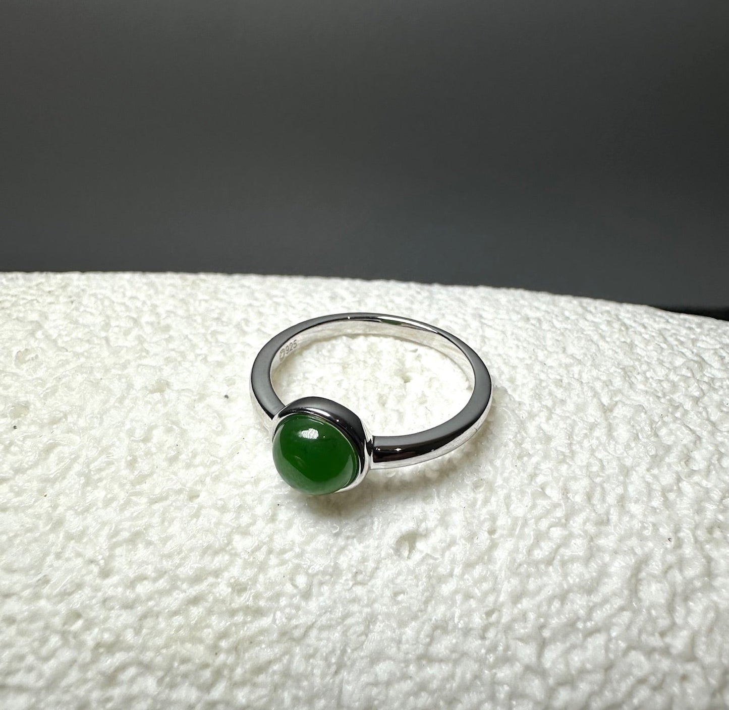 Canadian Jade Silver Ring – Genuine Nephrite Jade, Sterling Setting