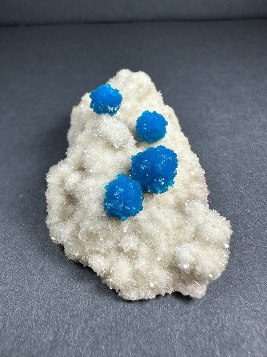 Cavansite with Stilbite on Matrix from Pune, Maharashtra, India
