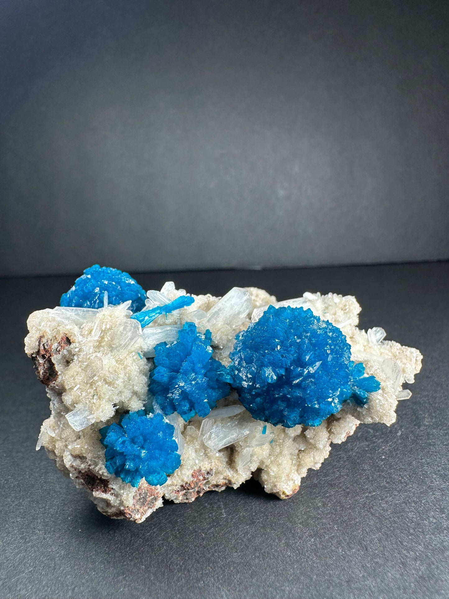 Cavansite with Stilbite on Matrix – 88g Crystal Specimen from Pune, India