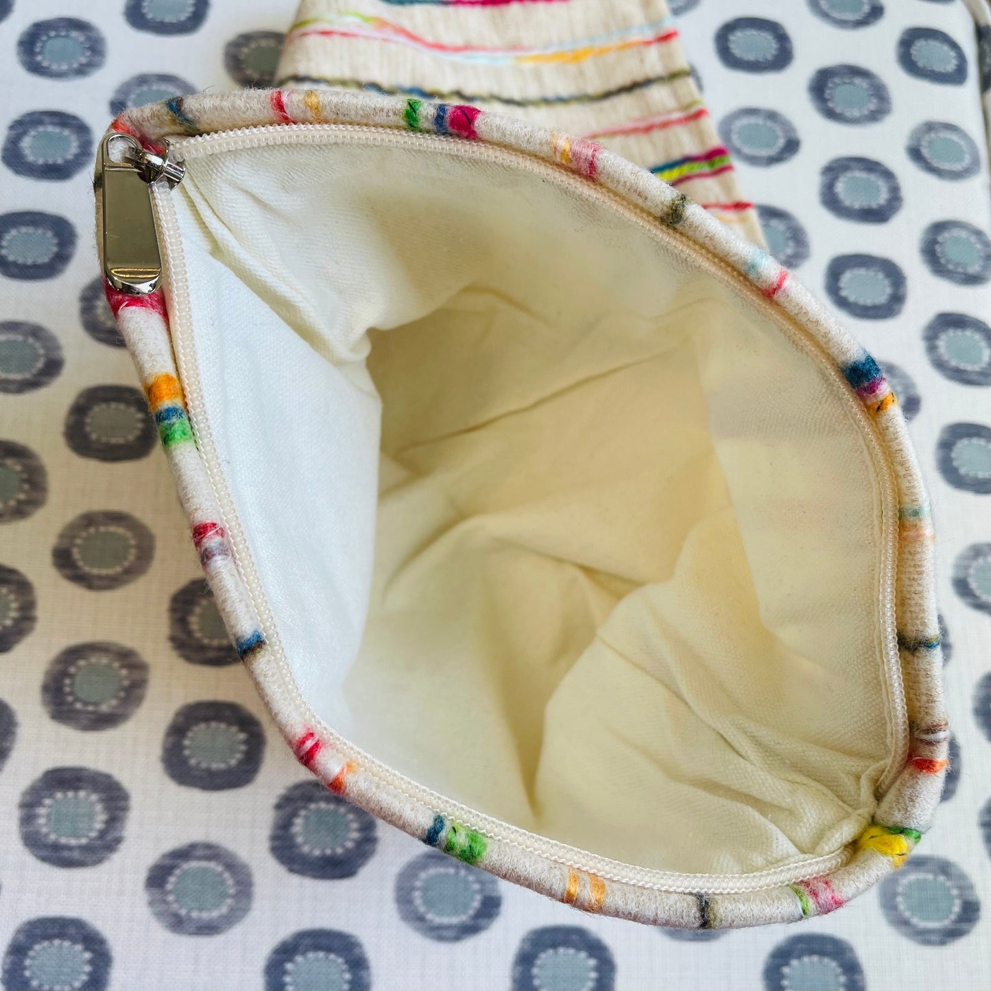 Set of 3 Rainbow Stripes Zippered Pouch Bags