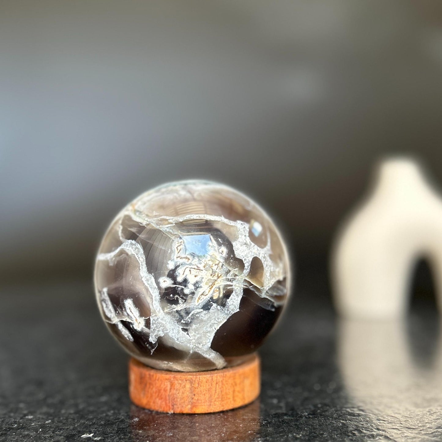 Amethyst , lg Sphere (base included), 1.5 lbs!