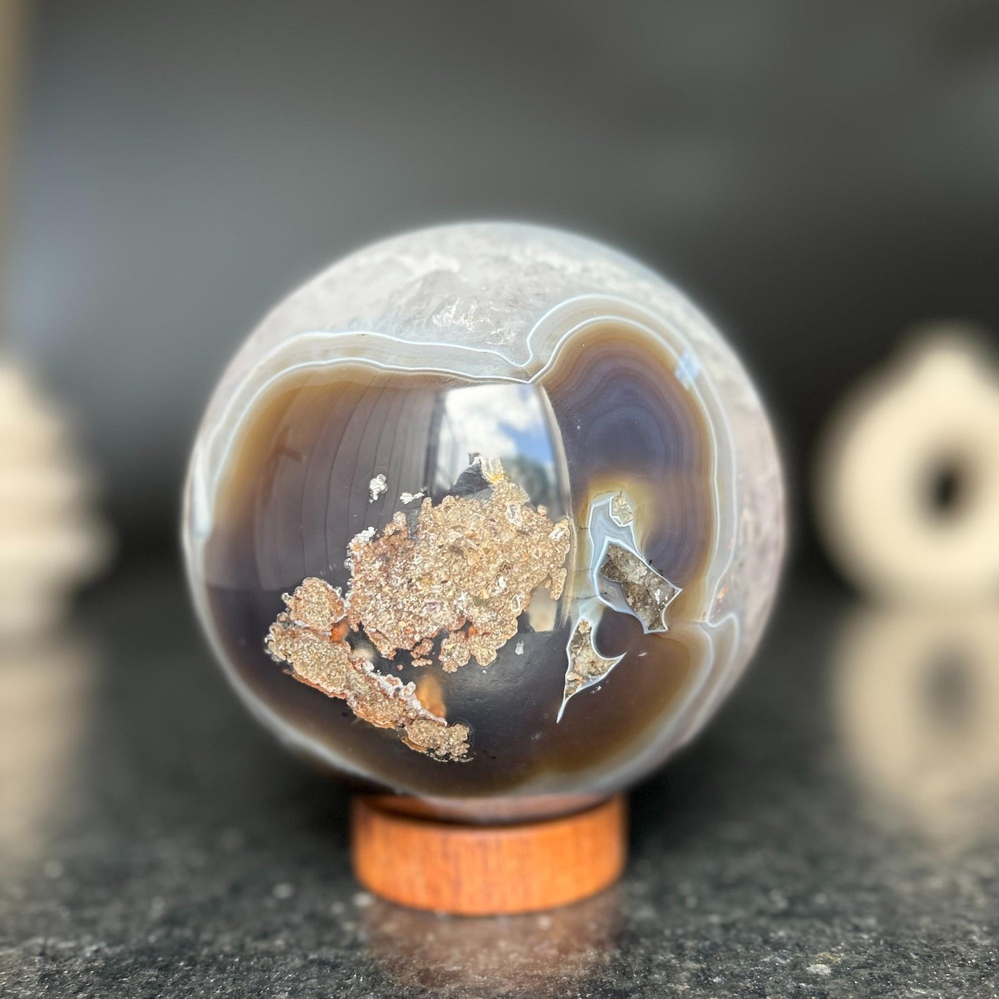 Large Amethyst geode Sphere 4.7+ lbs! , base included