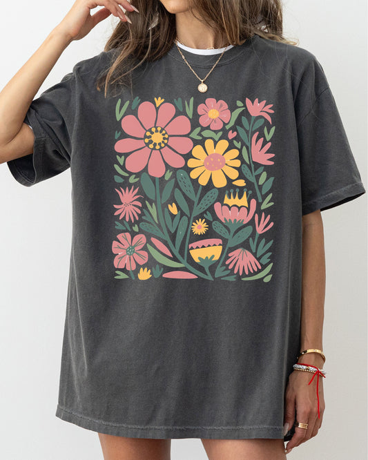 Boho Vintage Flowers - Comfort Colors TShirt