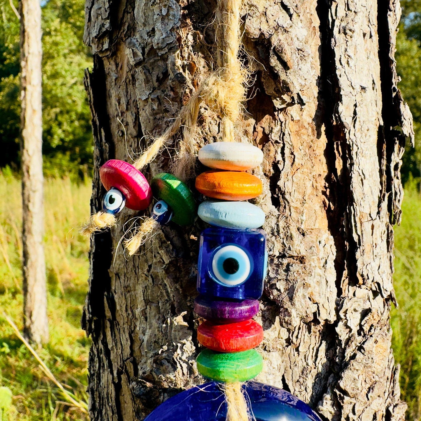 Mini Hamsa Hand Hanging Evil Eye