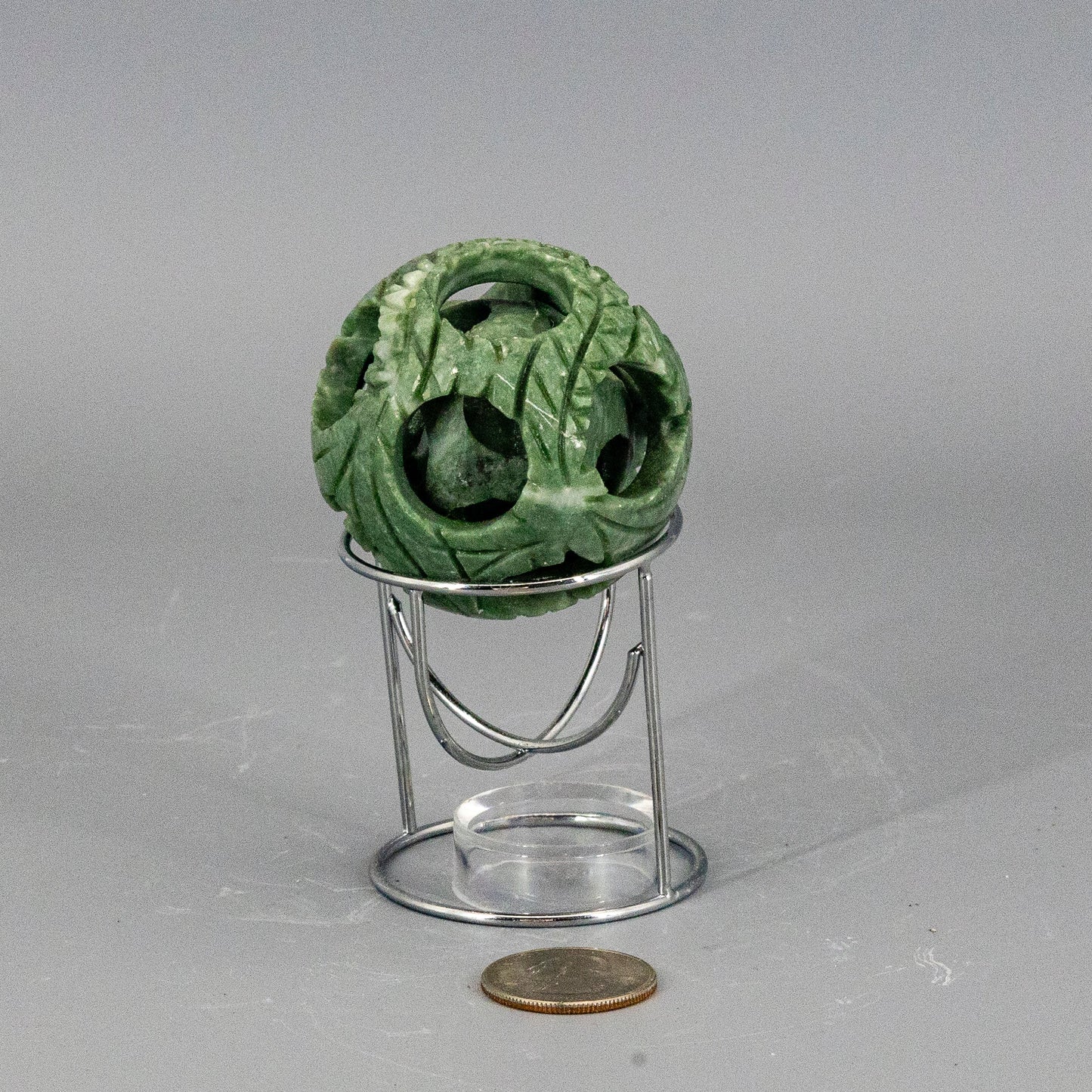 Nephrite Jade 3 Balls in Ball Carving 54mm