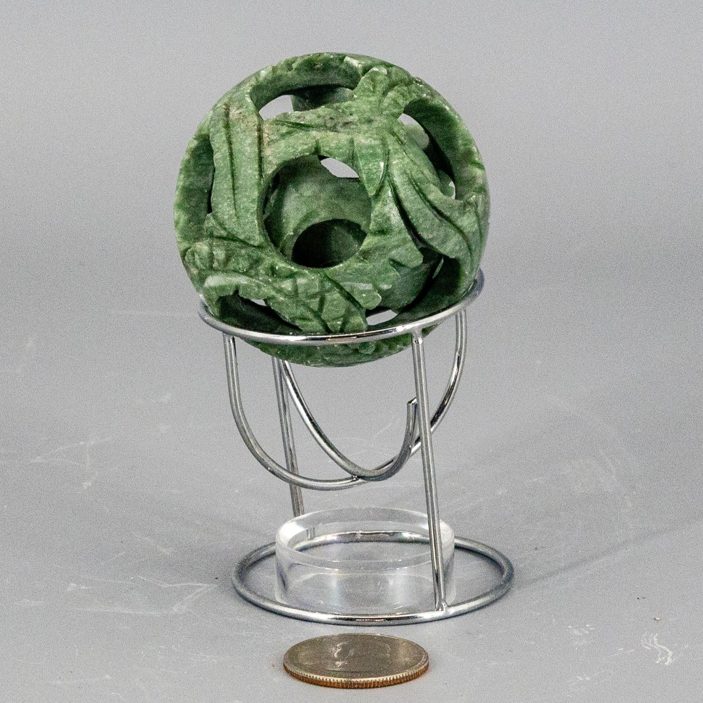 Nephrite Jade 3 Balls in Ball Carving 54mm