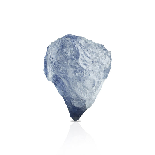 Blue Dumortierite in Quartz Crystal Dragon Carving 39 cts - 1 Piece