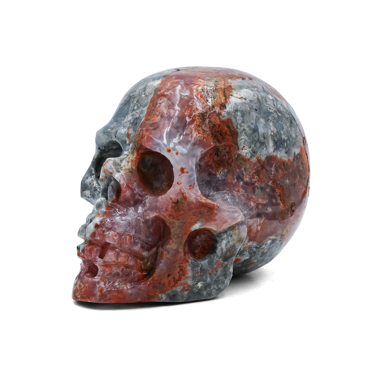 Hand Carved Magma Chalcedony Skull 526.5 cts - 1 Piece