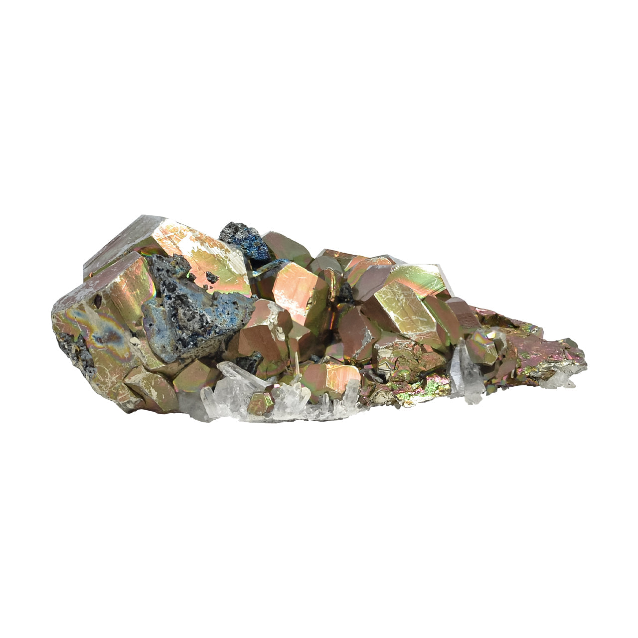 Starborn Rainbow Pyrite on Quartz Crystal Specimen 227.5 carats - 1 piece