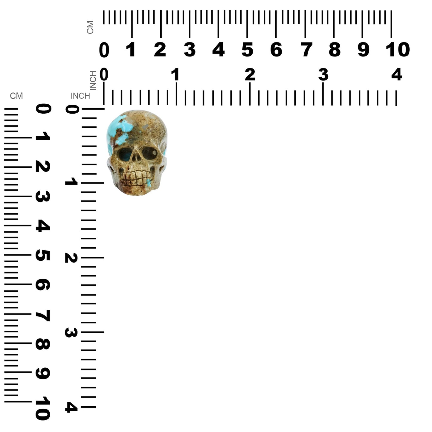 Hand Carved New Arizona Turquoise Skull Carving 172.5 cts - 1 Piece