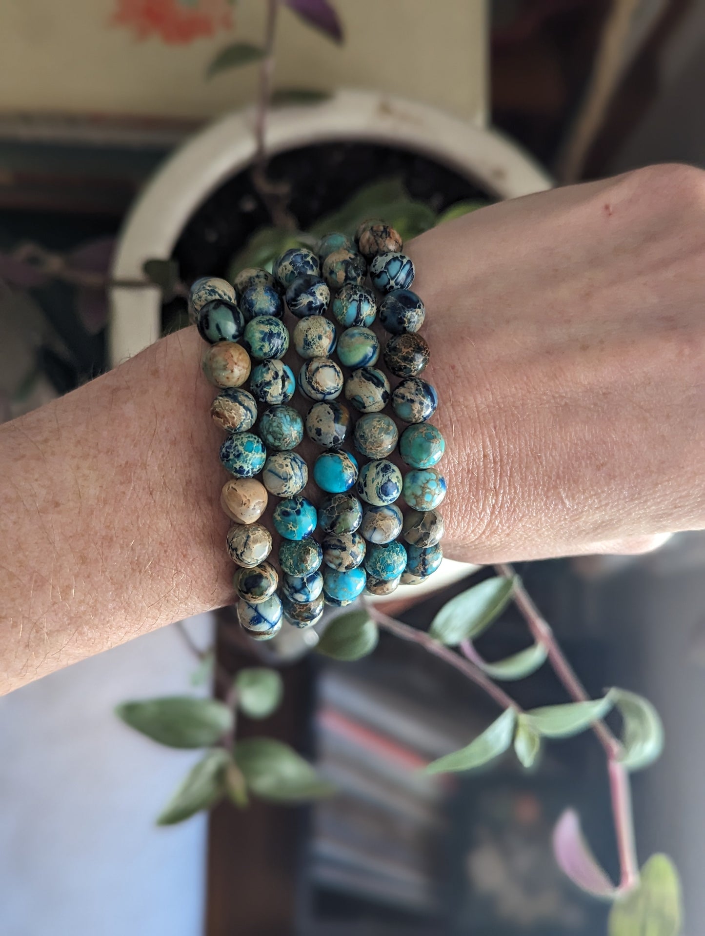 Blue Sea Sediment Jasper Bracelets (Various Sizes Available)