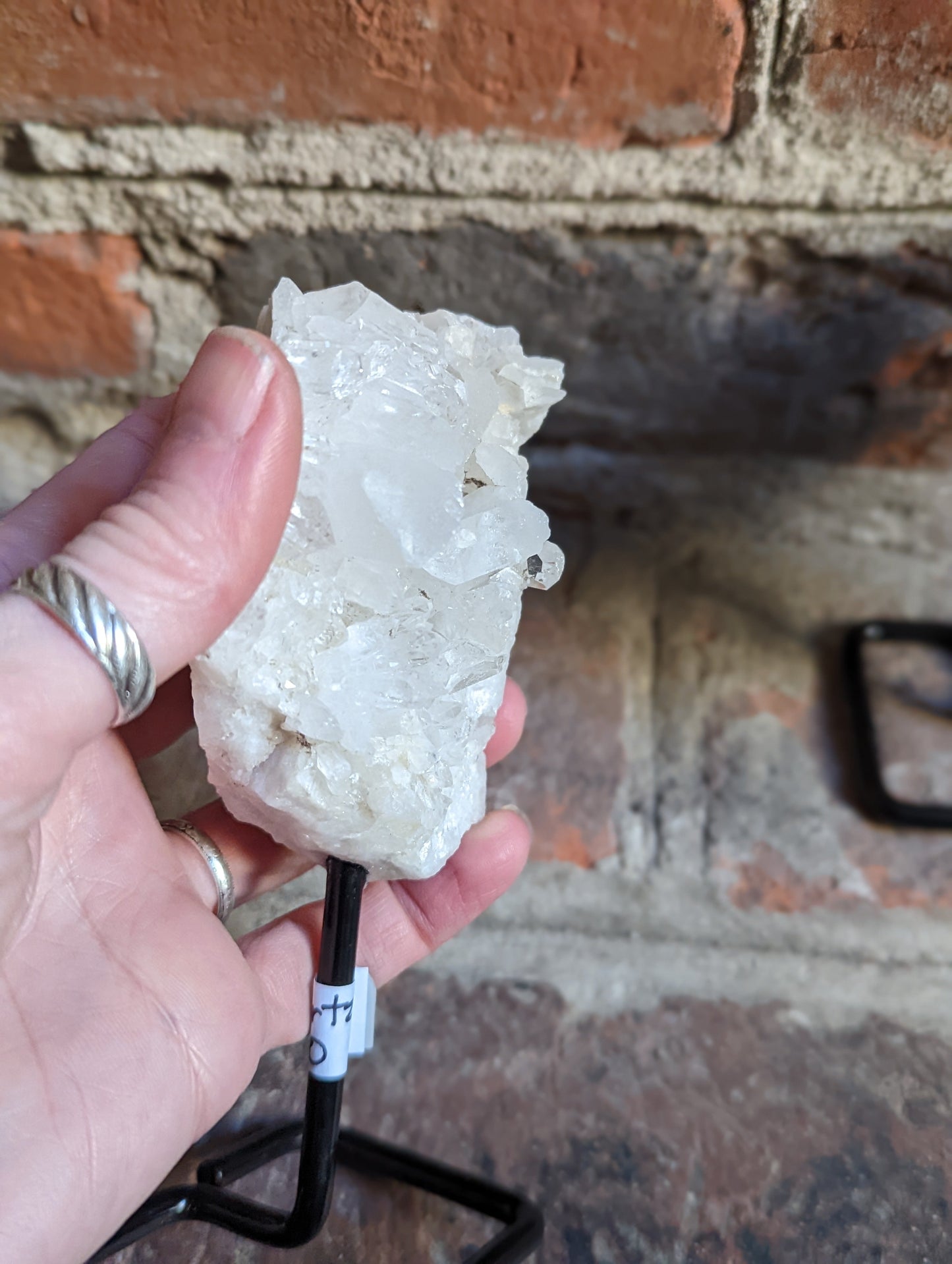 Small Raw Crystals on Metal Stand