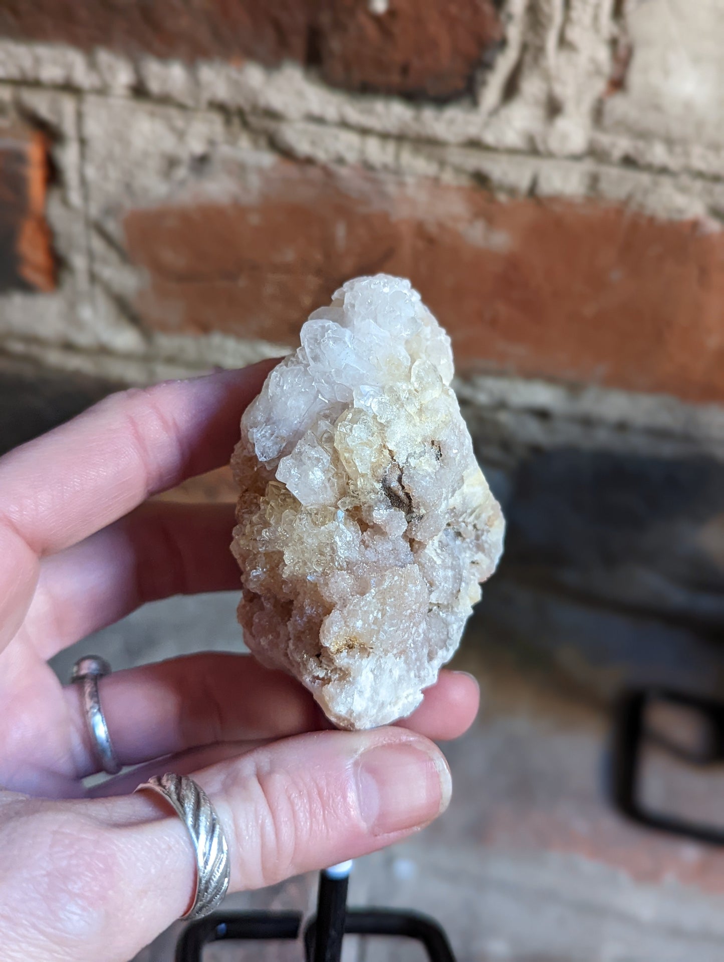 Small Raw Crystals on Metal Stand