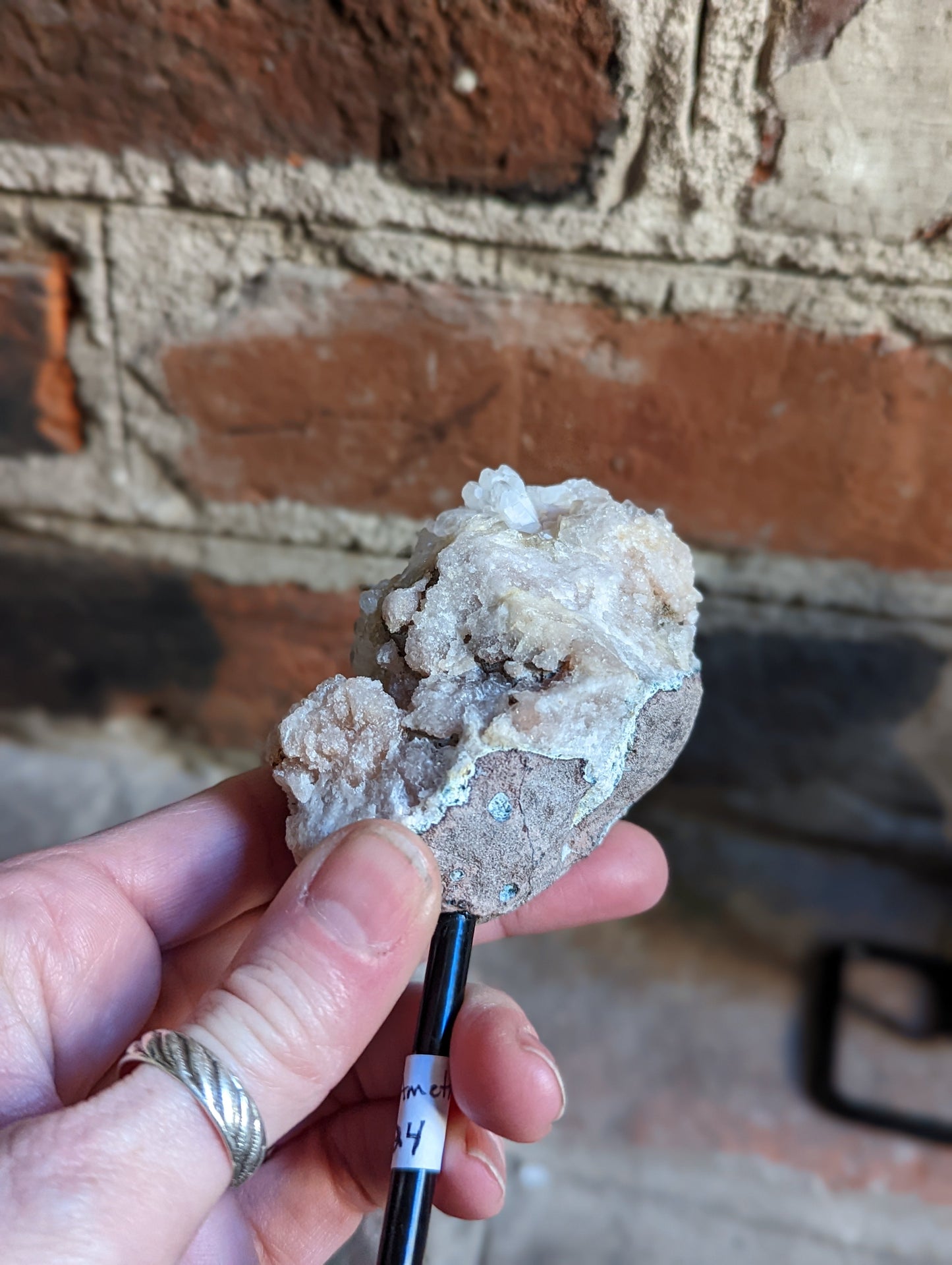 Small Raw Crystals on Metal Stand