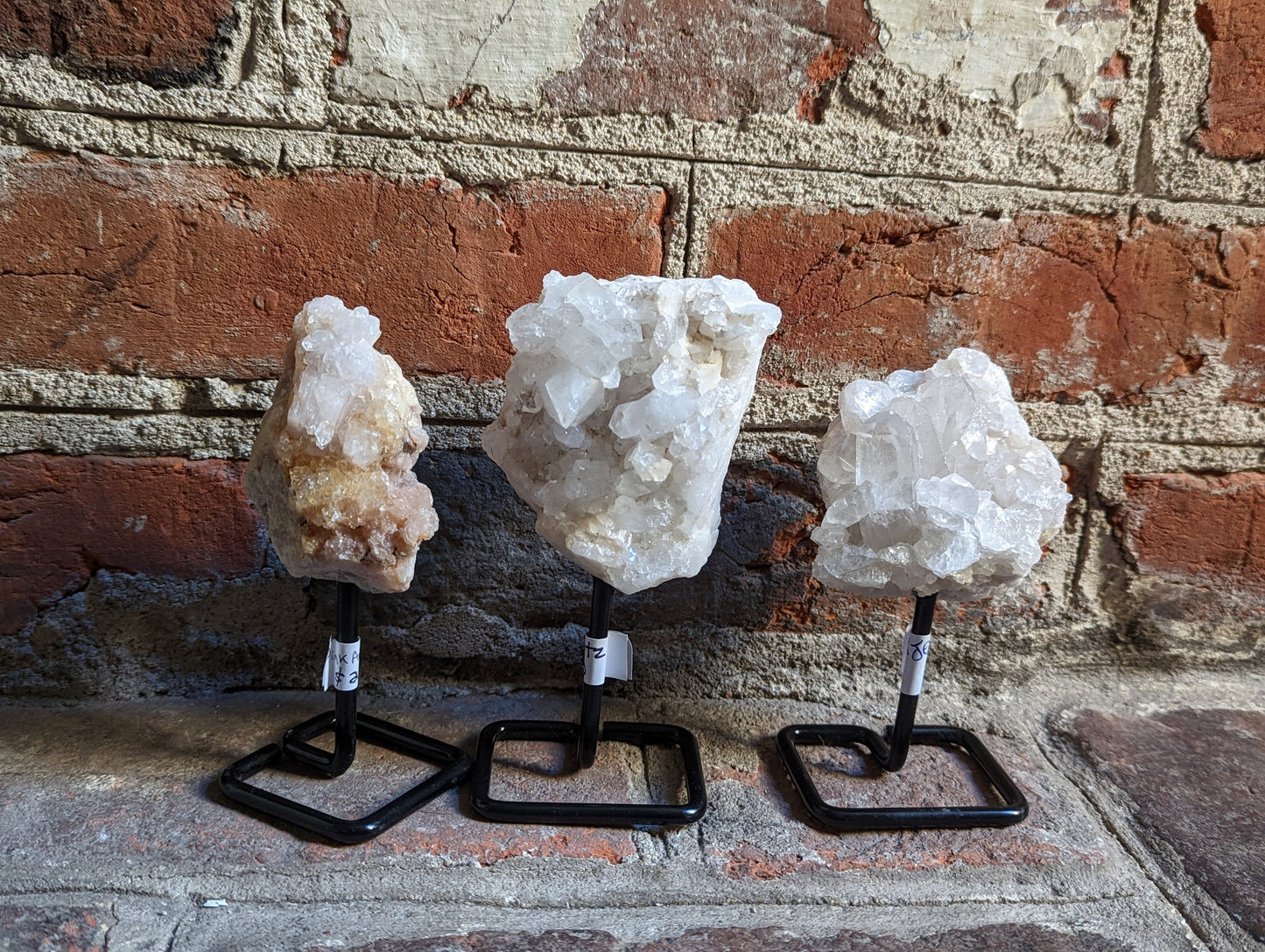 Small Raw Crystals on Metal Stand