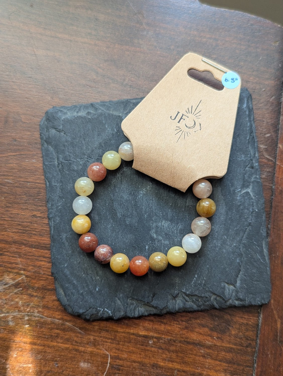 Yellow and Red Jade Bracelet (Various Sizes Available)