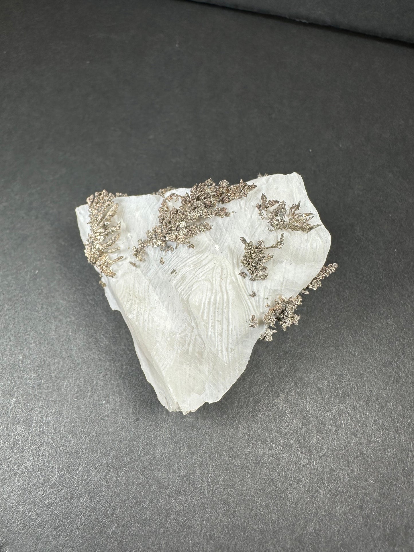 Native Dendritic Silver on Calcite from Morocco