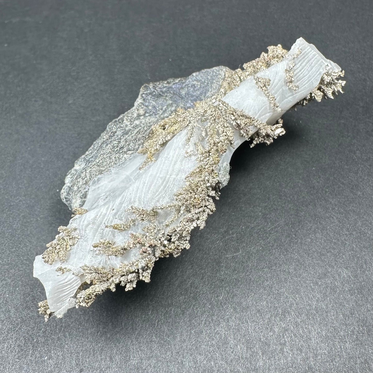 Native Dendritic Silver on Calcite from Morocco