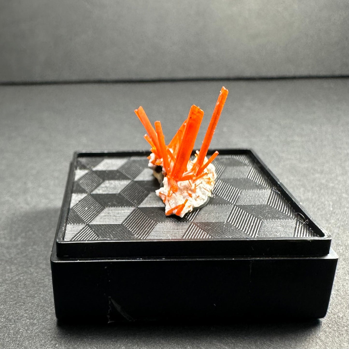 Crocoite on Matrix Adelaide Mine, Dundas, Tasmania, Australia