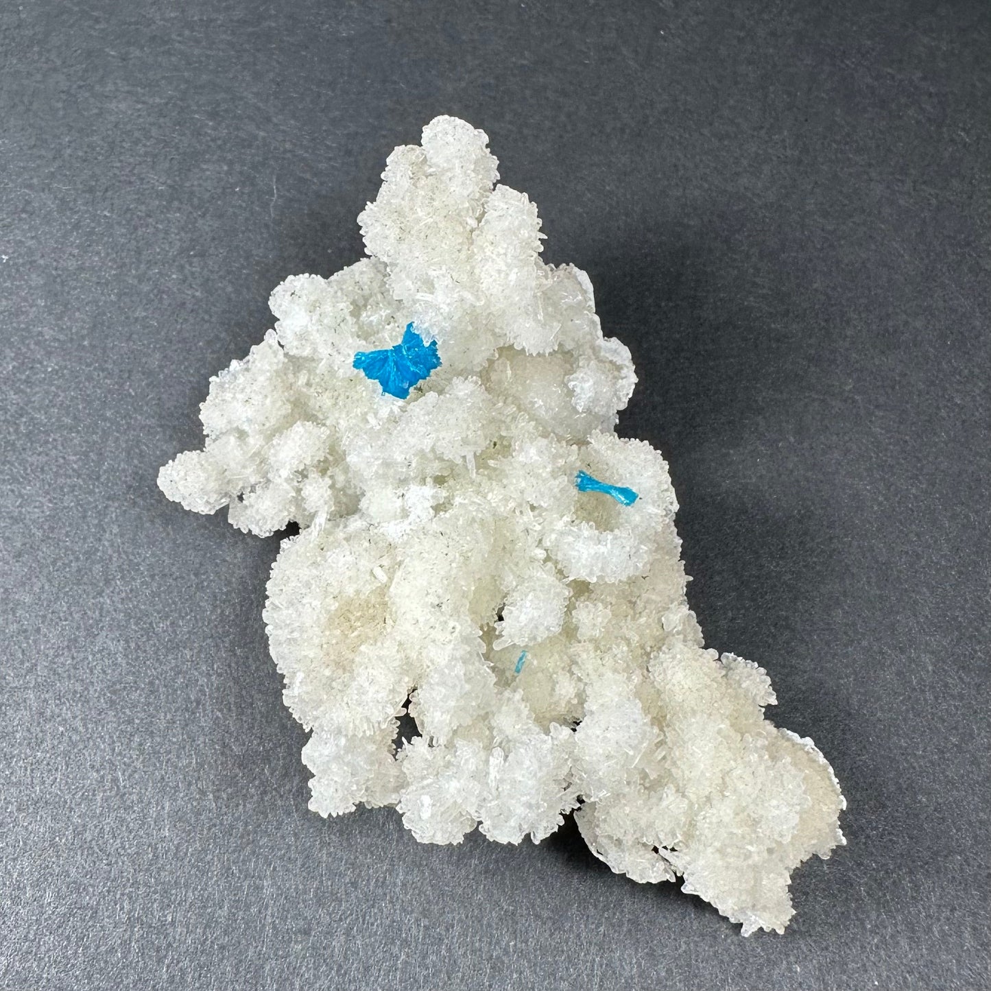 Cavansite Ball 'Floater' on White Stilbite (LG) from Pune, India