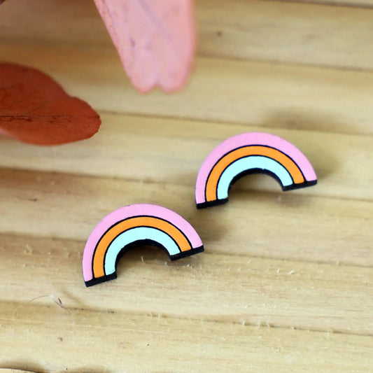 70s Pastel Rainbow Studs