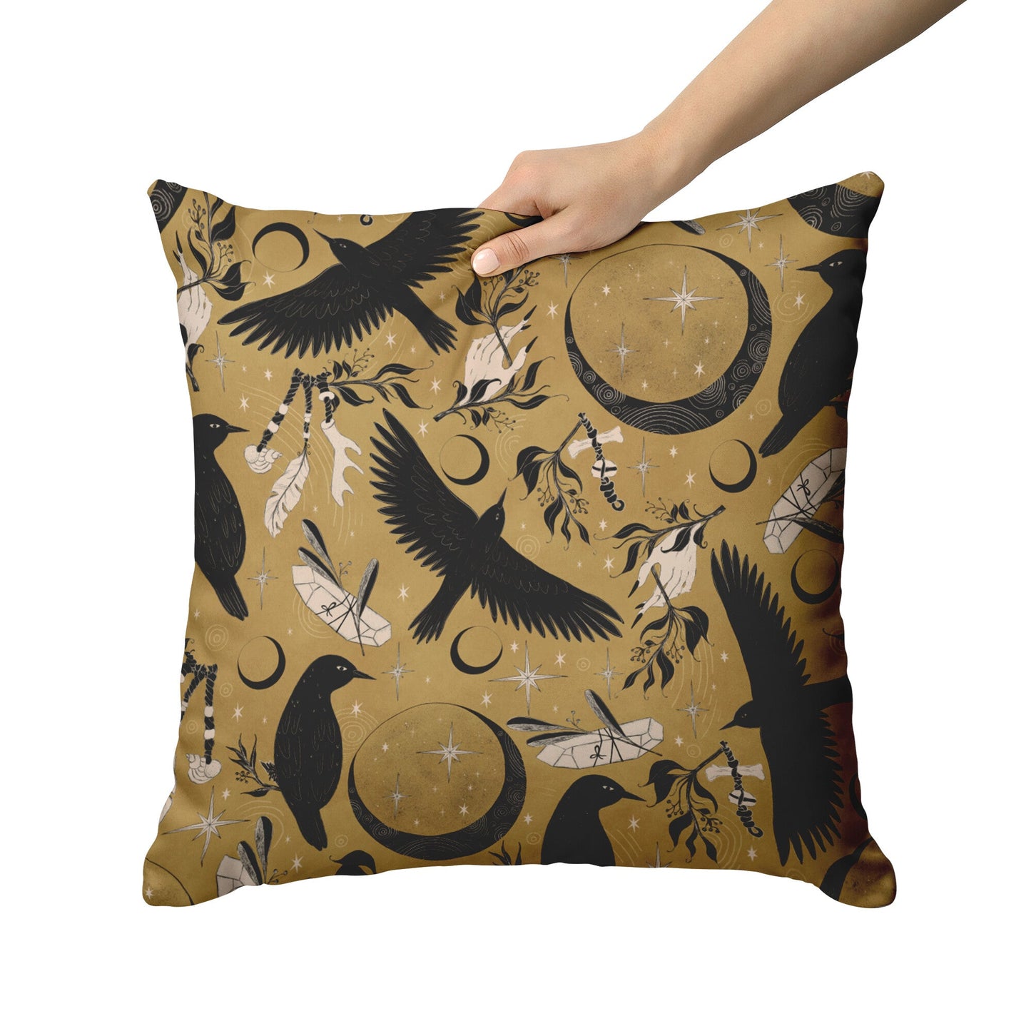 Raven Moon - Throw Pillow