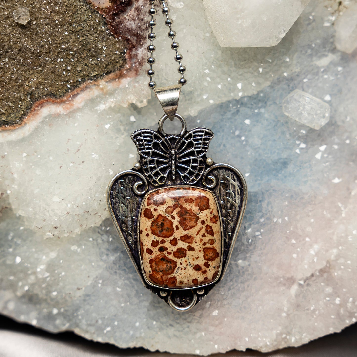 Rhyolite On 925 Silver Pendant