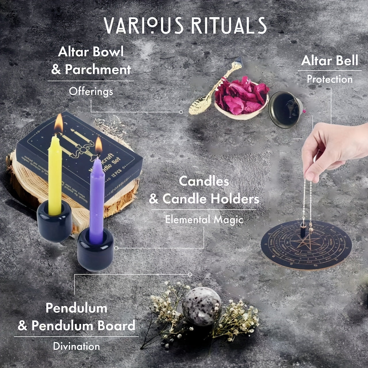 Beginner Witchcraft Starter Kit (65 pc) – Complete Wiccan & Pagan Ritual Set