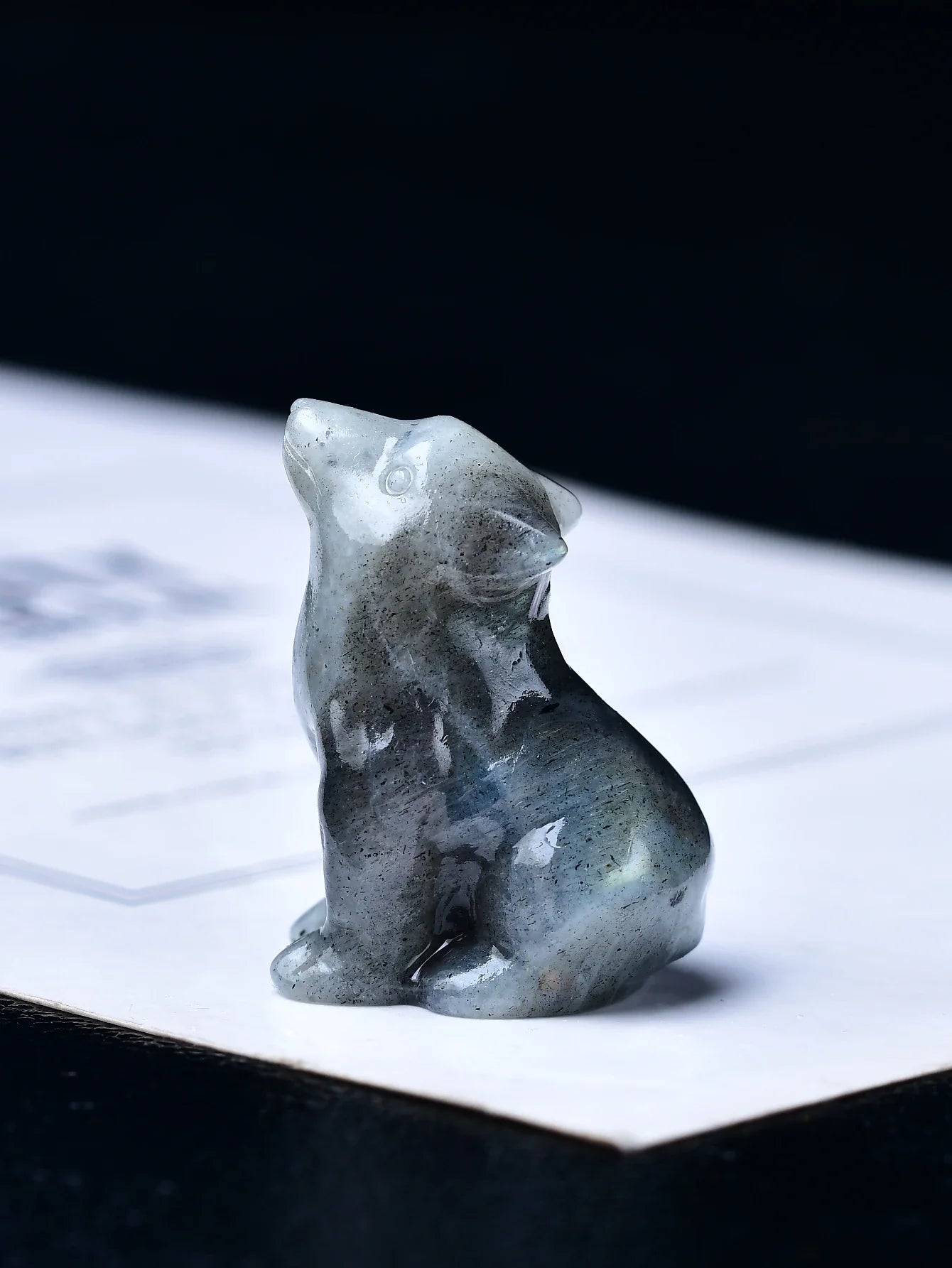 Crystal Wolf Statues