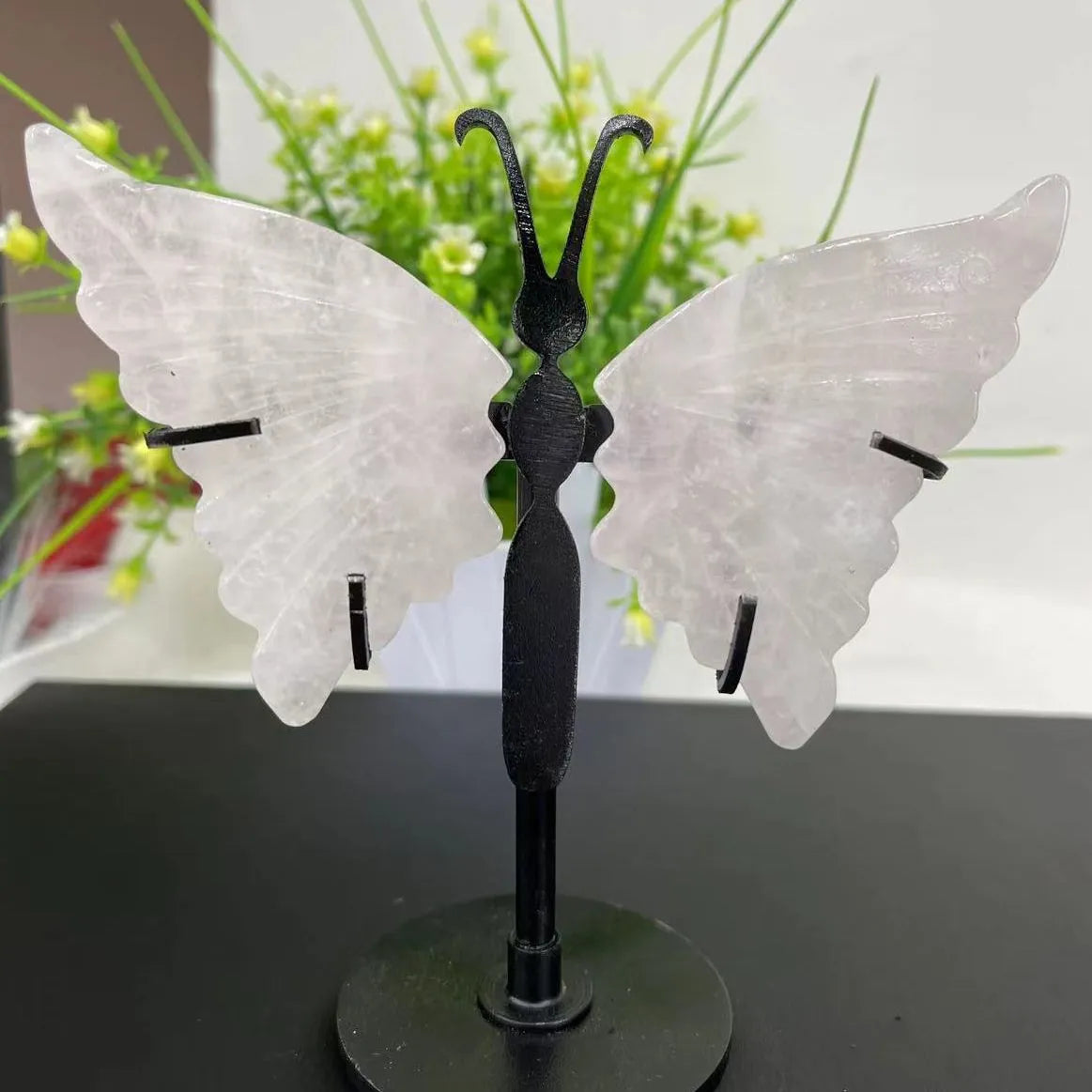 Crystal Butterfly Wings on Black Stand