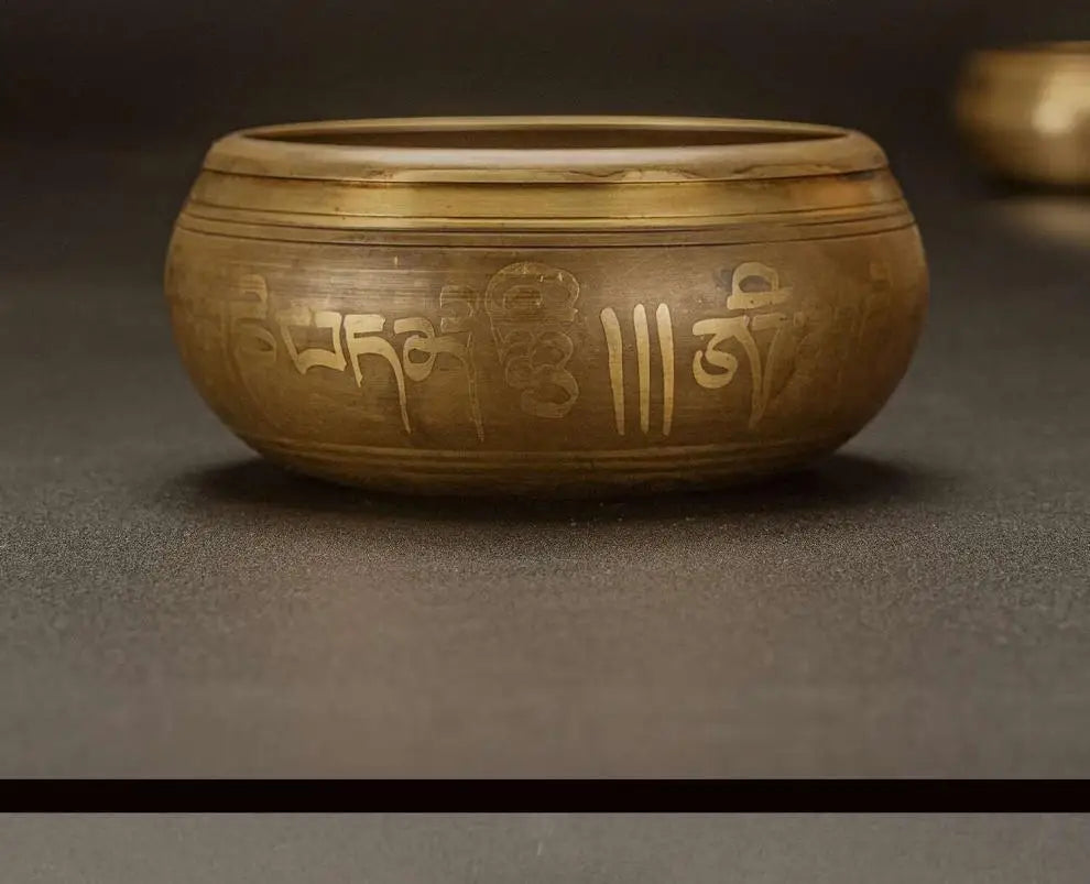 Nepal Handmade Singing Bowl Large Brass Tibetan Bowls Yoga Meditation Sound Healing Instrument Buddhist Sound Bowls Ornaments
