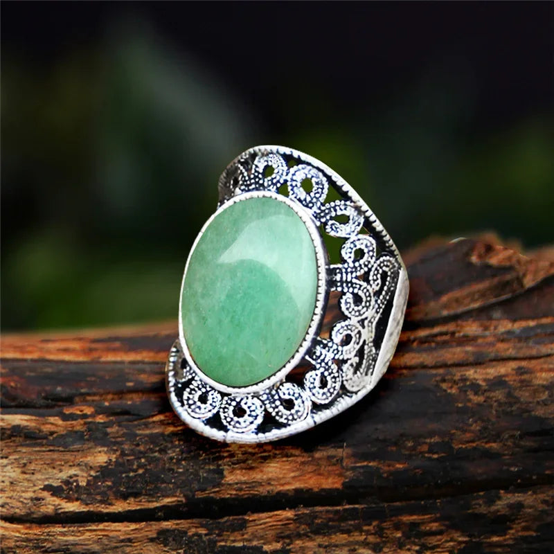 Stone Oval Vintage Design Rings